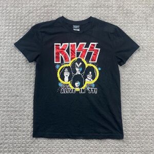KISS Band Shirt Women Small S Alive in '77 Official T-Shirt Rock Heavy Metal